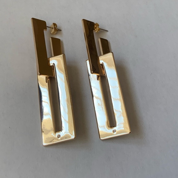 Open Edit Geo Rectangular Drop Earrings - Picture 6 of 11